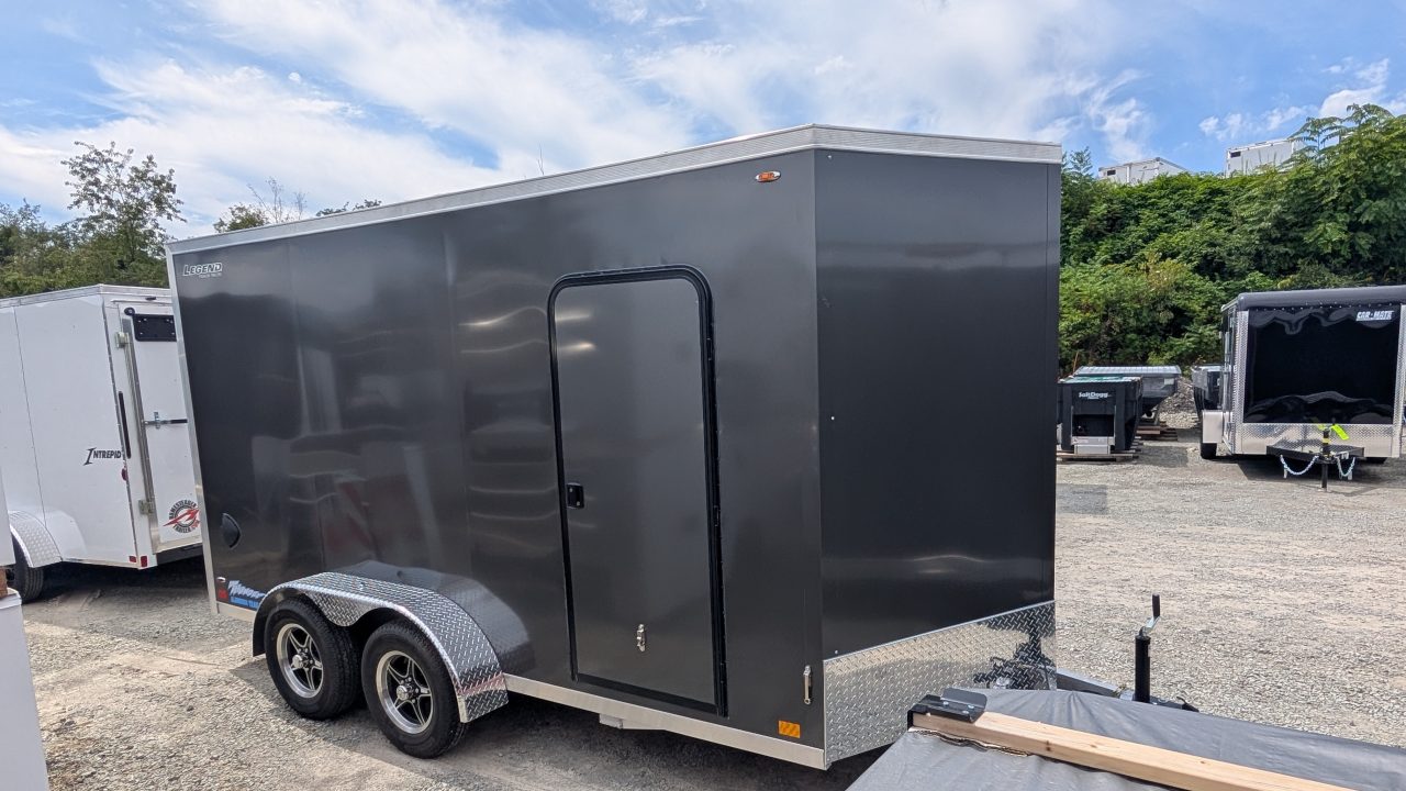 New 2027 Legend 7x14 + 2' V-Nose Aluminum Enclosed Cargo Trailer w/ Ramp Door
