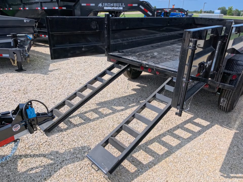 New 2027 Iron Bull 72 x 12 DTB Dump Trailer with 14,999 lb. GVWR, TH-516 Scissor Hoist, Front Mount Tarp System