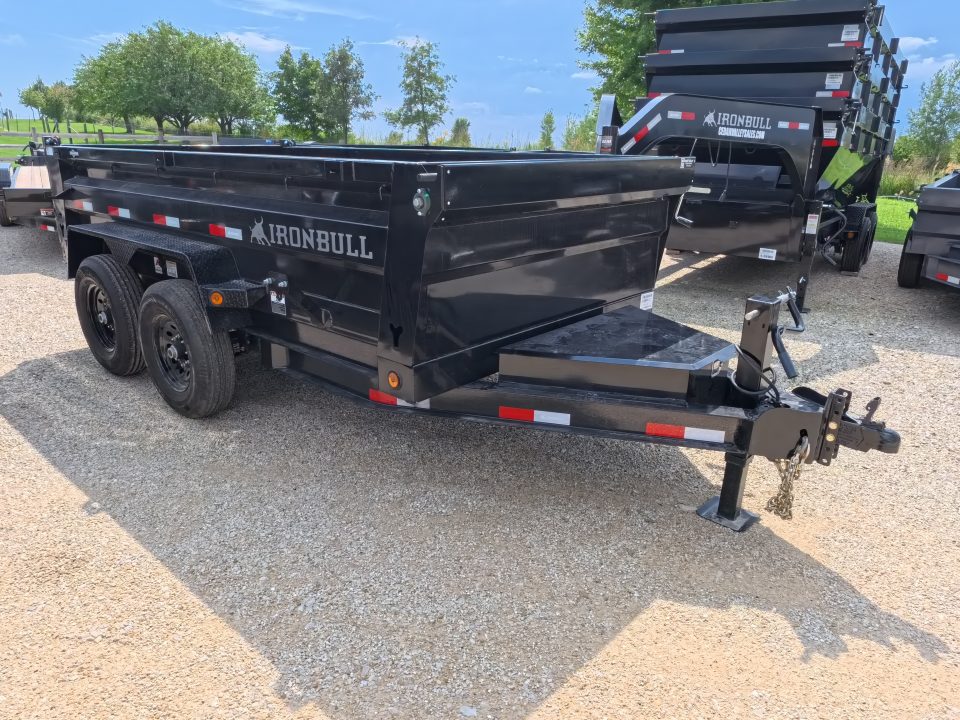 New 2027 Iron Bull 72 x 12 DTB Dump Trailer with 14,999 lb. GVWR, TH-516 Scissor Hoist, Front Mount Tarp System