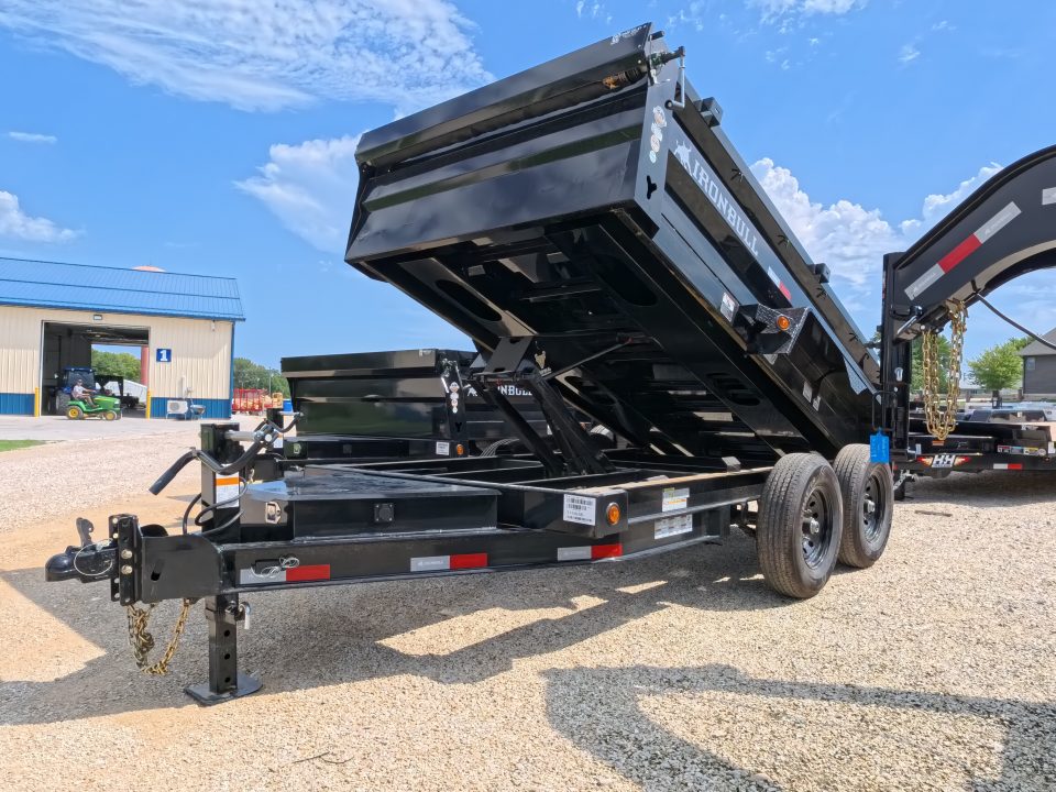 New 2027 Iron Bull 72 x 12 DTB Dump Trailer with 14,999 lb. GVWR, TH-516 Scissor Hoist, Front Mount Tarp System