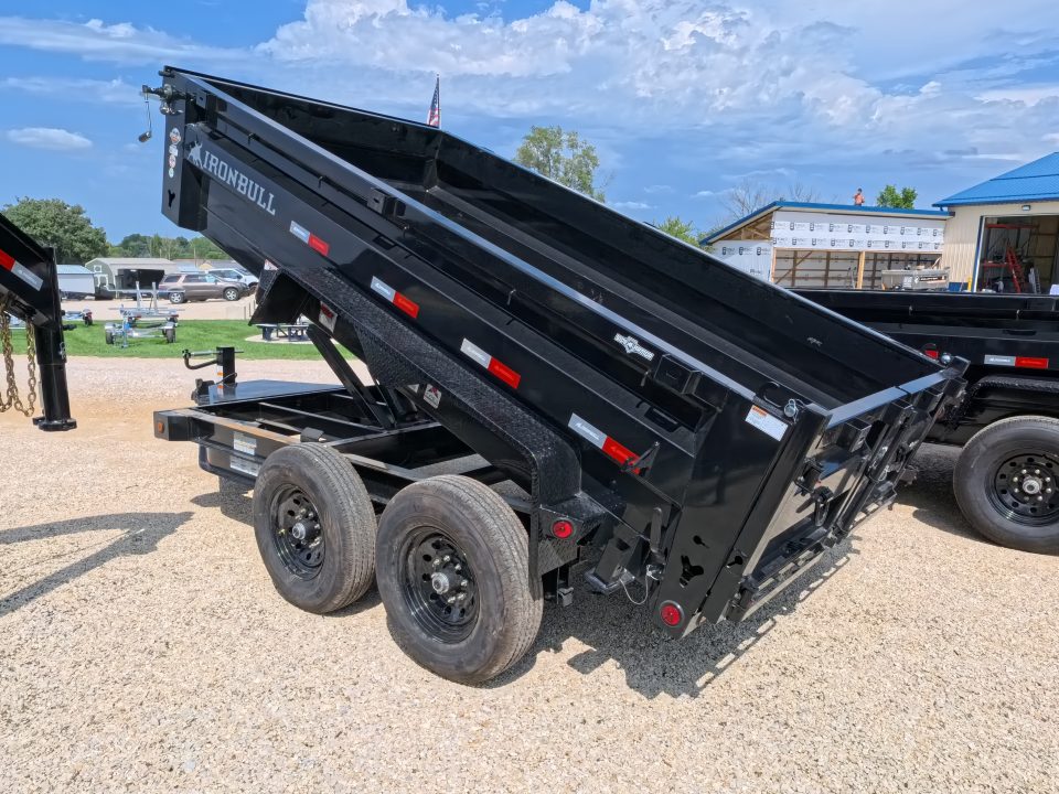 New 2027 Iron Bull 72 x 12 DTB Dump Trailer with 14,999 lb. GVWR, TH-516 Scissor Hoist, Front Mount Tarp System