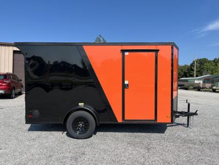 New 2027 6X12 SINGLE AXLE ENCLOSED TRAILER WITH SPOILER AND BLACKOUT PACKAGE