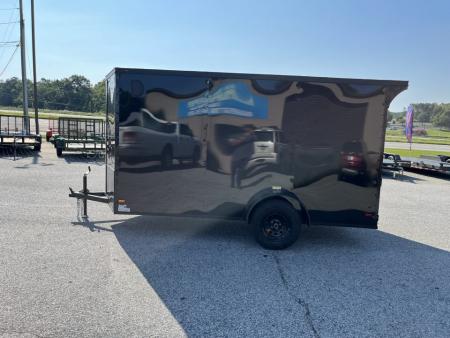 New 2027 6X12 SINGLE AXLE ENCLOSED TRAILER WITH SPOILER AND BLACKOUT PACKAGE