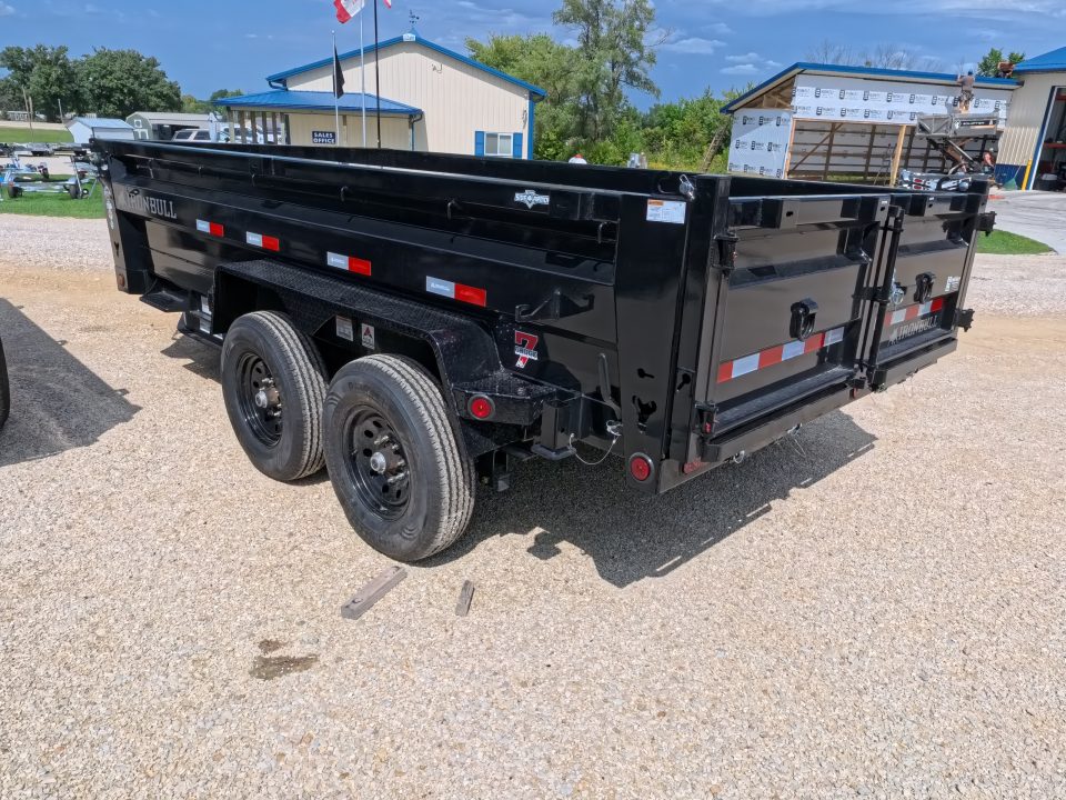 New 2027 Iron Bull 83 x 14 DTB Dump Trailer with 2) 7K Straight Axles, Elec. Brakes, 10 Ply Tires, Aluminum Ramps , Front Mount Tarp System