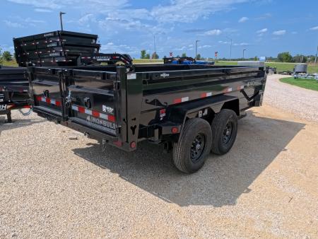 New 2027 Iron Bull 83 x 14 DTB Dump Trailer with 2) 7K Straight Axles, Elec. Brakes, 10 Ply Tires, Aluminum Ramps , Front Mount Tarp System