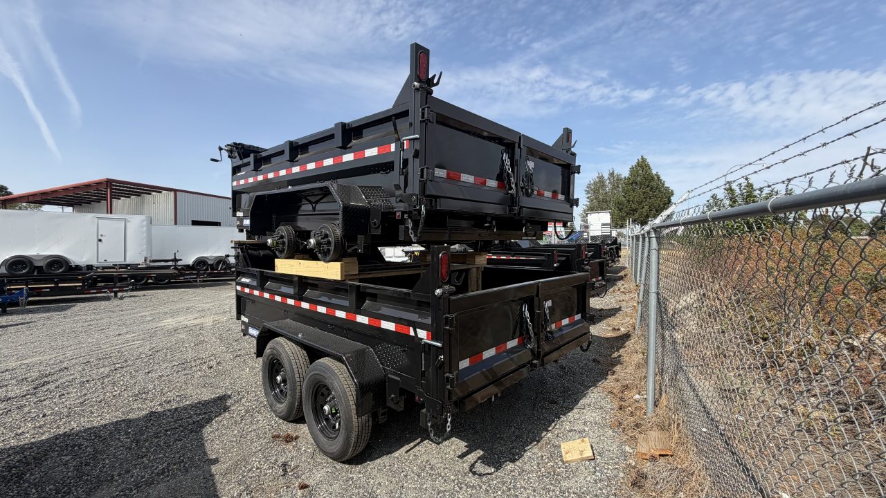 New 2027 Sure-Trac 7 x 12 HD Low Profile Telescoping dump 14K Dump Trailer