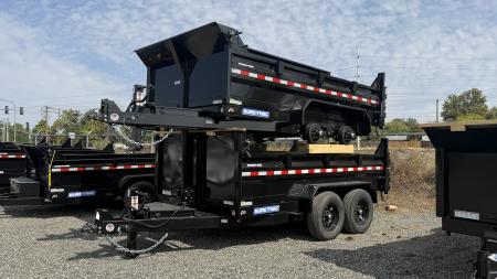 New 2027 Sure-Trac 7 x 12 HD Low Profile Telescoping dump 14K Dump Trailer