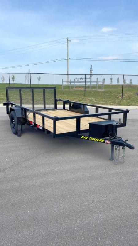 New B/R Trailers 12' x 76" Single Axle Utility Trailer: 3500 GVWR, Tool Box, Ramp Gate