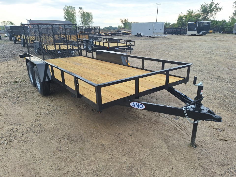 New 2027 AMO 76x16 Landscape Trailer W/ Led Lights and Spring Assist Gate