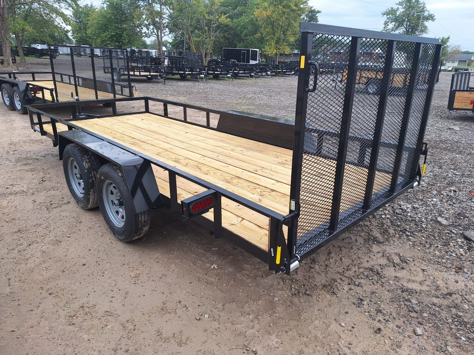 New 2027 AMO 76x16 Landscape Trailer W/ Led Lights and Spring Assist Gate