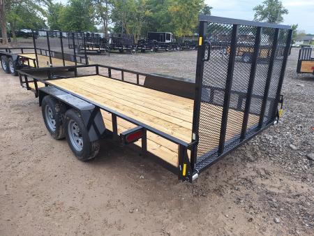 New 2027 AMO 76x16 Landscape Trailer W/ Led Lights and Spring Assist Gate