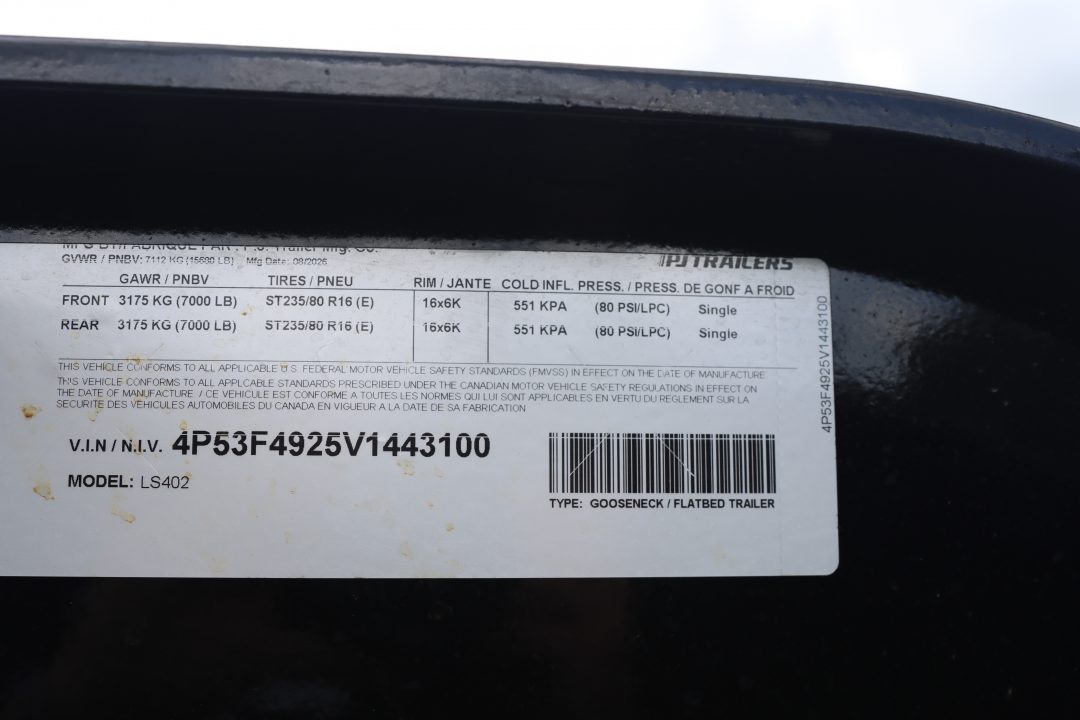 New 2027 8.5X40 PJ Gooseneck Equipment Trailer