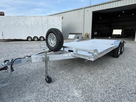 New Aluma 18' Wide Body Heavy Tandem Axle Electric Brakes Drive-Over Fender Ramp Front Rail Rub Rail STD 5K RTD 15" Aluminum Wheels