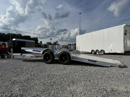 New Aluma 8220 Heavy XL Tilt Tandem Trailer with Electric Brakes, Recessed Tie Downs, and Cargo Box Black