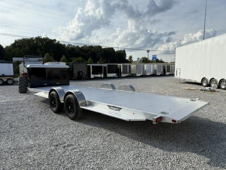 New Aluma 8220 Heavy XL Tilt Tandem Trailer with Electric Brakes, Recessed Tie Downs, and Cargo Box Black