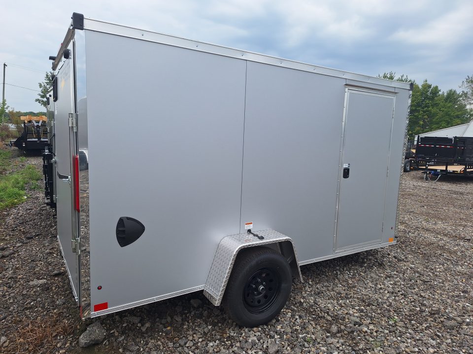 New 6x12 Single Axle Cargo / Enclosed Trailer W/ Ramp Door
