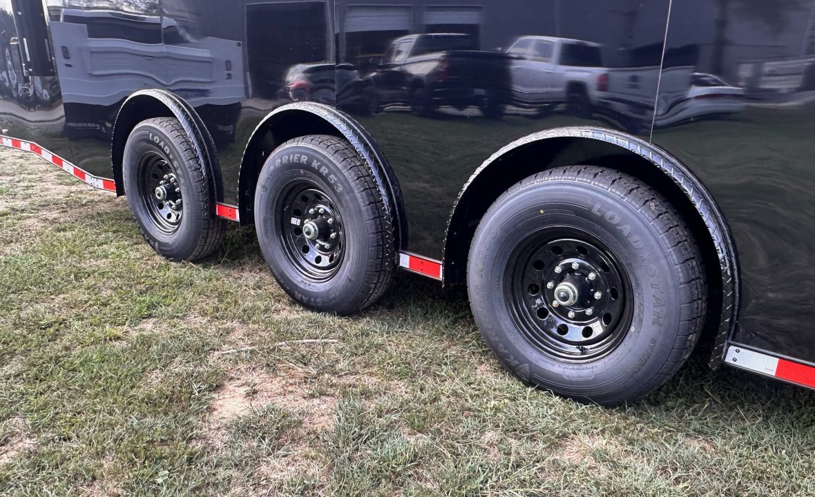 New 2027 8.5x28 Race Trailer-Finished Interior-7000LB Triple Torsion-- RECESSED E TRACK-Awning-Double Doors-GEN BOX