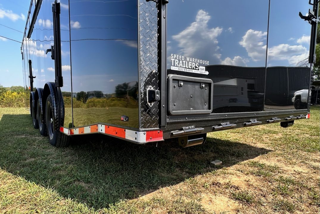 New 2027 8.5x28 Race Trailer-Finished Interior-7000LB Triple Torsion-- RECESSED E TRACK-Awning-Double Doors-GEN BOX