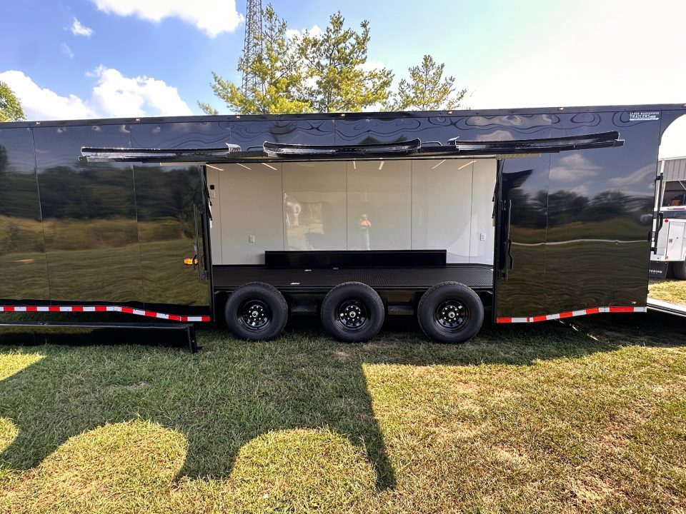 New 2027 8.5x28 Race Trailer-Finished Interior-7000LB Triple Torsion-- RECESSED E TRACK-Awning-Double Doors-GEN BOX