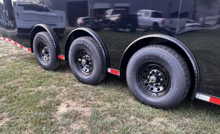 New 2027 8.5x28 Race Trailer-Finished Interior-7000LB Triple Torsion-- RECESSED E TRACK-Awning-Double Doors-GEN BOX