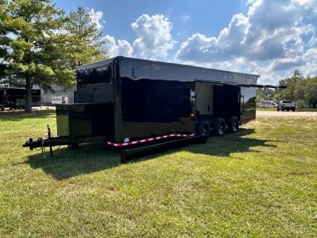 New 2027 8.5x28 Race Trailer-Finished Interior-7000LB Triple Torsion-- RECESSED E TRACK-Awning-Double Doors-GEN BOX