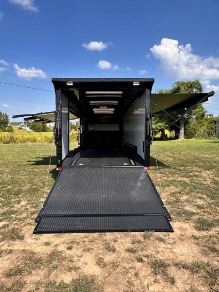 New 2027 8.5x28 Race Trailer-Finished Interior-7000LB Triple Torsion-- RECESSED E TRACK-Awning-Double Doors-GEN BOX