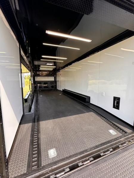 New 2027 8.5x28 Race Trailer-Finished Interior-7000LB Triple Torsion-- RECESSED E TRACK-Awning-Double Doors-GEN BOX
