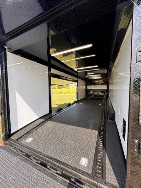 New 2027 8.5x28 Race Trailer-Finished Interior-7000LB Triple Torsion-- RECESSED E TRACK-Awning-Double Doors-GEN BOX