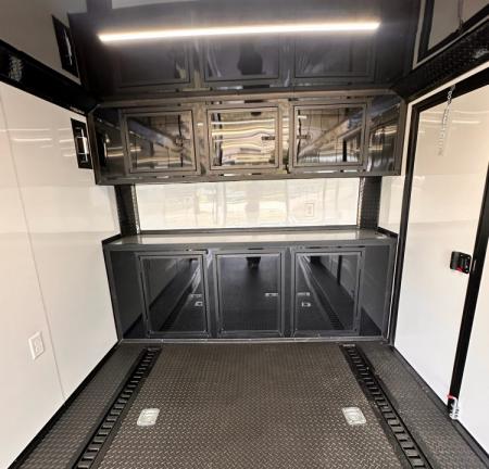 New 2027 8.5x28 Race Trailer-Finished Interior-7000LB Triple Torsion-- RECESSED E TRACK-Awning-Double Doors-GEN BOX
