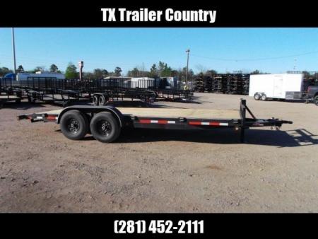 New 2027 J&C Trailers 83x20 14K Car Hauler / Equipment Trailer / Flat Deck / 7000# Axles / 10K Jack / 2ft Dovetail / 5ft C-Channel Ramps