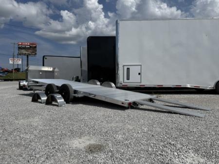 New Aluma 8220 Heavy Low Pro Tilt Tandem Axle Electric Brake Zero Degree Ramp Front Rail STD 5K RTD 15  Aluminum Wheels