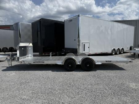New Aluma 8220 Heavy Low Pro Tilt Tandem Axle Electric Brake Zero Degree Ramp Front Rail STD 5K RTD 15" Aluminum Wheels