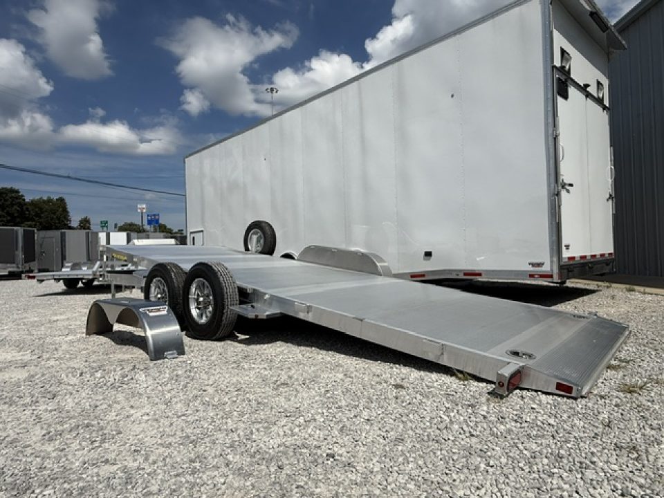 New Aluma 8220 Heavy Tilt Tandem Axle Electric Brake Front Rail STD 5K RTD 15" Aluminum Wheels