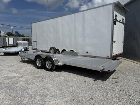 New Aluma 8220 Heavy Tilt Tandem Axle Electric Brake Front Rail STD 5K RTD 15" Aluminum Wheels