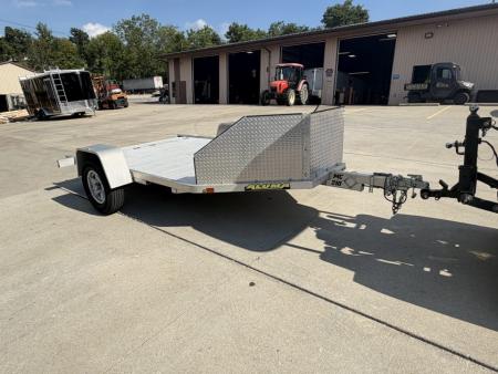 Used USED 2023 Aluma Trailers MC210 Aluminum 2 Place Motorcycle Trailer W/ Slide Out Ramp & Spare Tire - 2990# GVWR