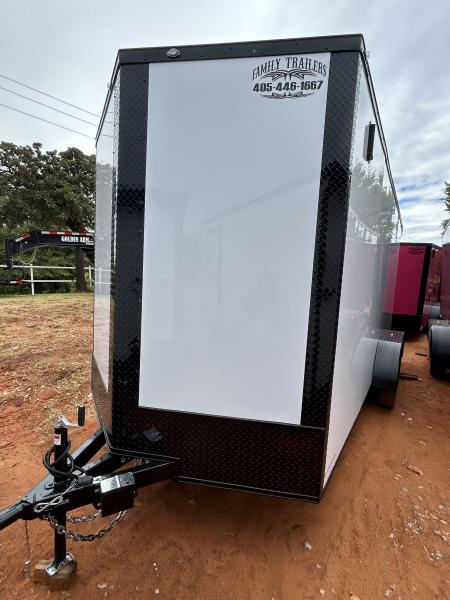 New 2026 Family Trailer 7x16 Tandem Axles Cargo / Enclosed Trailer - Screwless Exterior-Blackout Pkg- Rear Spoiler