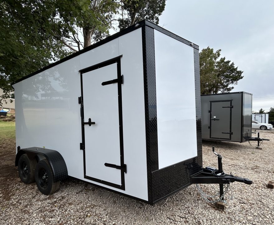 New 2026 Family Trailer 7x14 Tandem Axles Cargo / Enclosed Trailer-Screwless Exterior-Blackout Pkg-Rear Spoiler