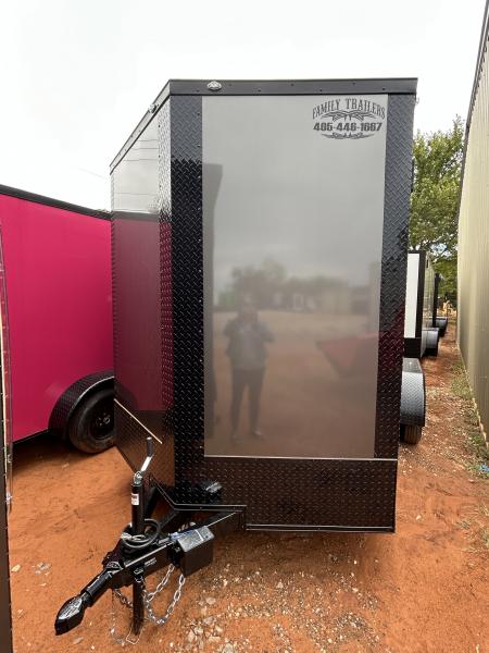 New 2026 Family Trailer 7x14 Tandem Axles Cargo / Enclosed Trailer-Screwless Exterior-Blackout Pkg- Rear Spoiler