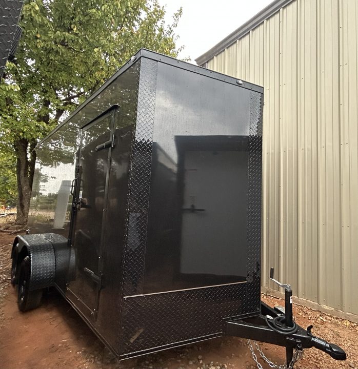 New 2026 Family Trailer 7x14 Tandem Axles Cargo / Enclosed Trailer- Screwless Exterior-Blackout Pkg- Rear Spoiler