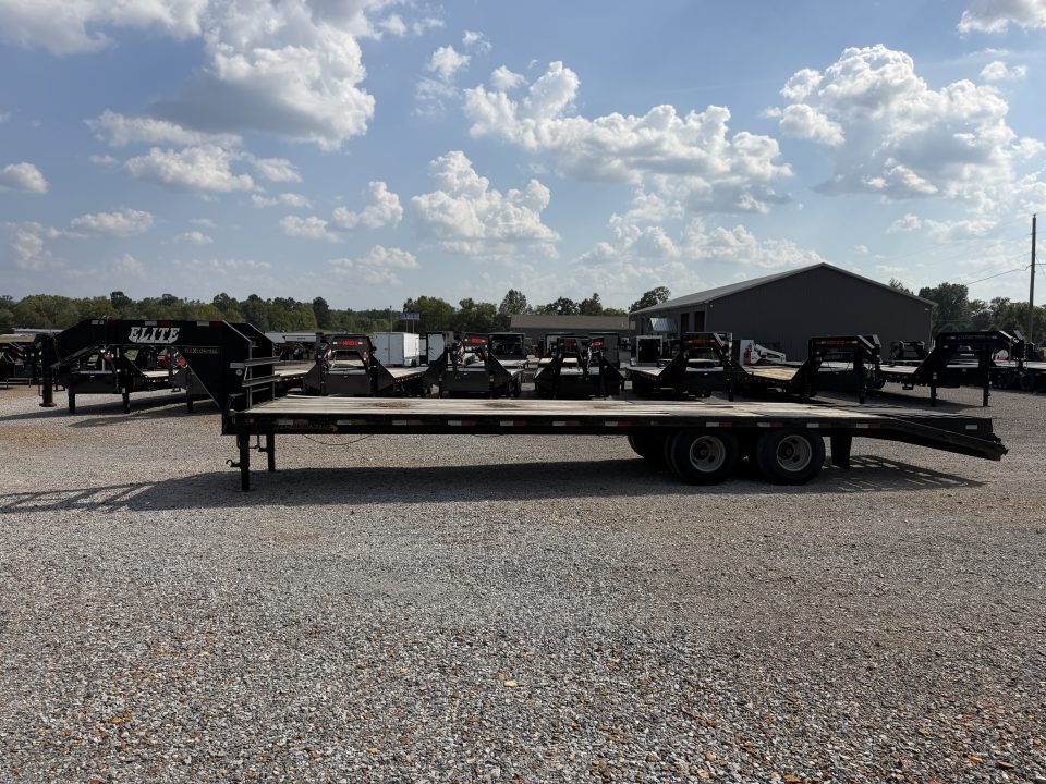 Used 2012 Elite 102"X30' 22.5K GVWR Gooseneck Flatbed Trailer