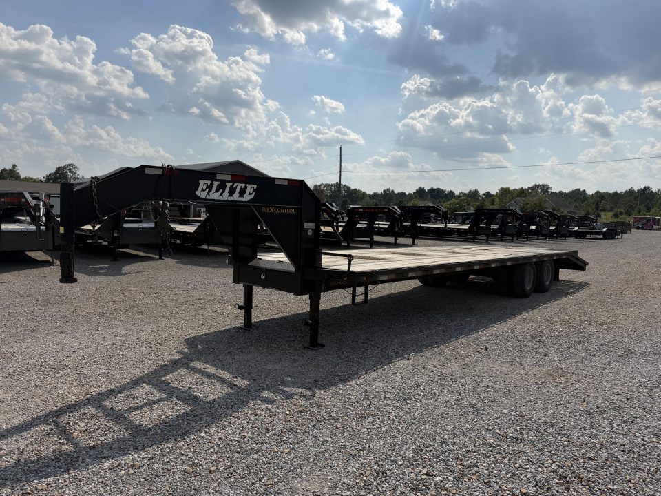Used 2012 Elite 102"X30' 22.5K GVWR Gooseneck Flatbed Trailer