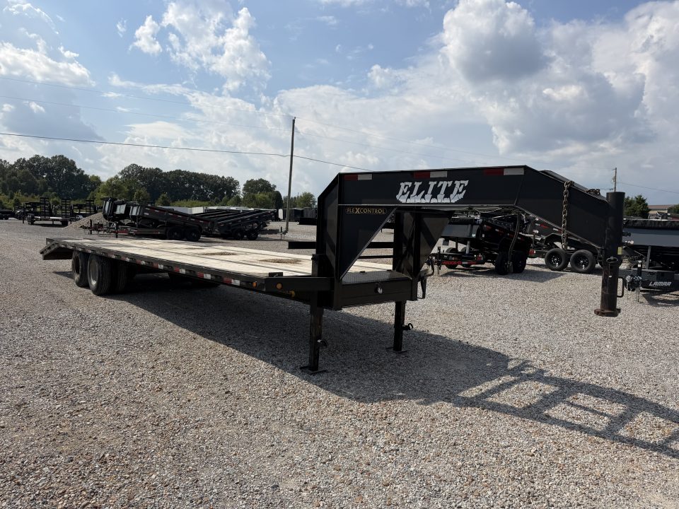 Used 2012 Elite 102"X30' 22.5K GVWR Gooseneck Flatbed Trailer