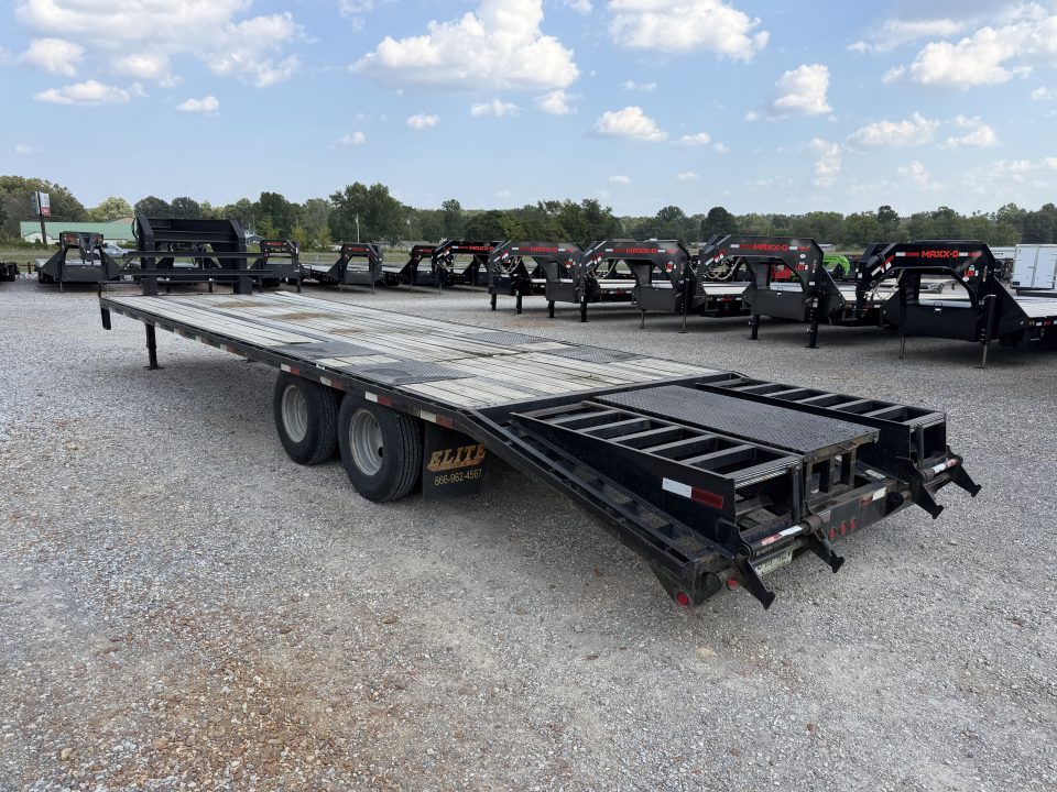 Used 2012 Elite 102"X30' 22.5K GVWR Gooseneck Flatbed Trailer