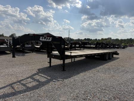 Used 2012 Elite 102 X30' 22.5K GVWR Gooseneck Flatbed Trailer