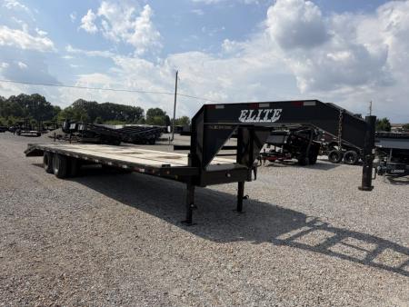 Used 2012 Elite 102"X30' 22.5K GVWR Gooseneck Flatbed Trailer