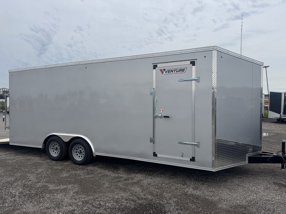 New NEW 2026 8.5X20 ENCLOSED CARGO CAR TRAILER, 7' INSIDE HEIGHT, REAR RAMP