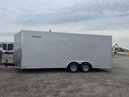 New NEW 2026 8.5X20 ENCLOSED CARGO CAR TRAILER, 7' INSIDE HEIGHT, REAR RAMP