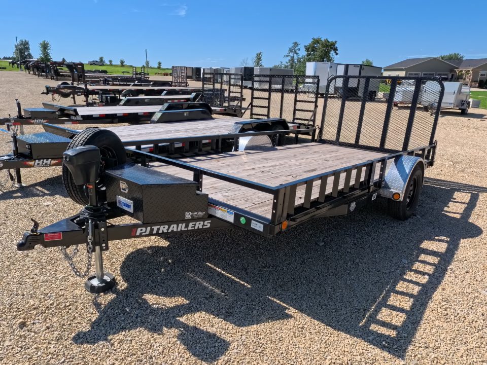 Used 2024 PJ Trailers 83 x 14 U8 Single Axle Channel Utility Trailer with 3500lb. Axle, Electric Jack, Spare Tire and Mount, Plus More!!