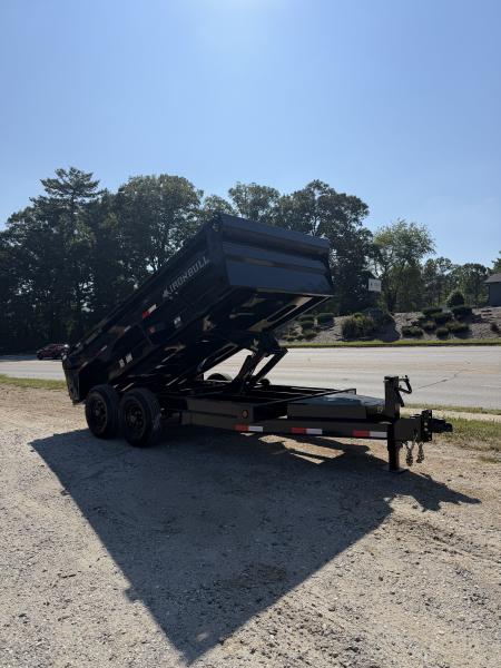 New 2027 Iron Bull Dump Trailers / DTB Series / 72  Wide x 12' Long / Scissor Hoist / 2-5200 # Electric Brake Axles / 24  High Sides / Combo Rear Gate / Tarp System