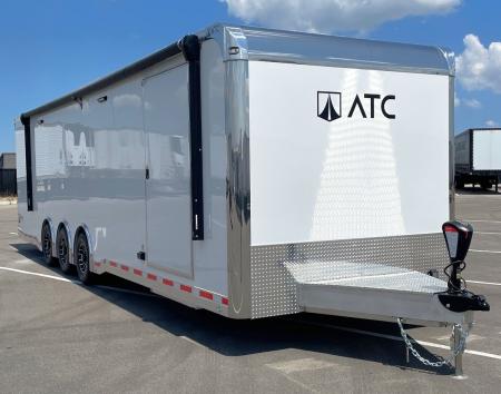 New 2027 ATC 32' ROM 500 TRIPLE AXLE ALUMINUM ENCLOSED CAR HAULER: AC, AWNING, ESCAPE DOOR